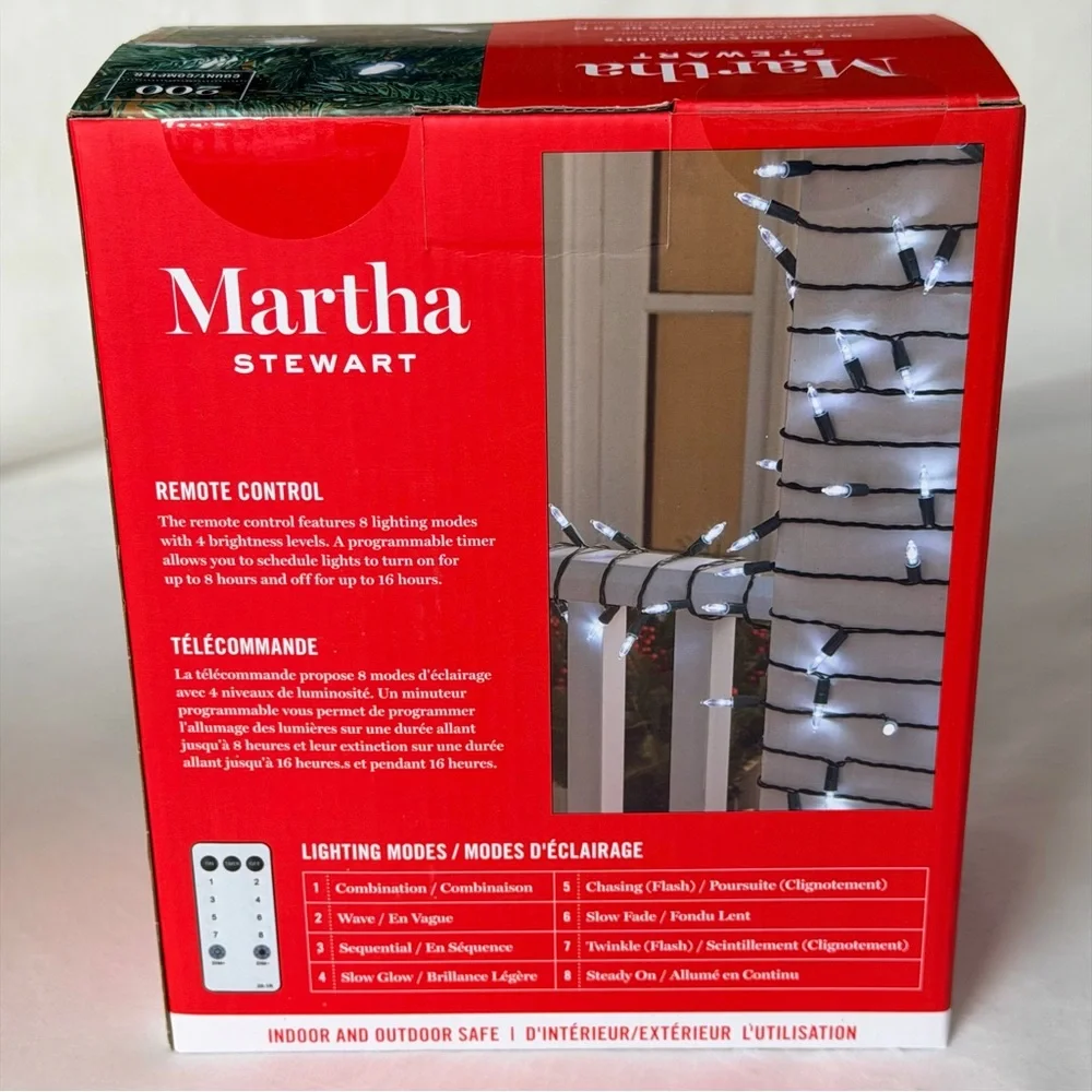 Martha Stewart 200 Cool White Holiday String Lights